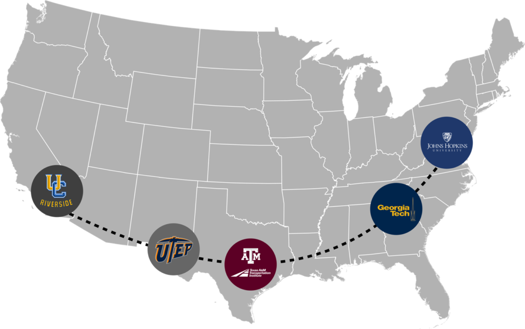 U.S. map showing the five CARTEEH partners