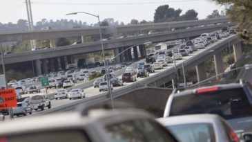 Photo of traffic jam in California.