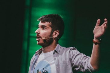 Macedonian software engineer, Gorjan Jovanovski, speaking at a conference.ALLWEB AND NIKOLA SPASOV