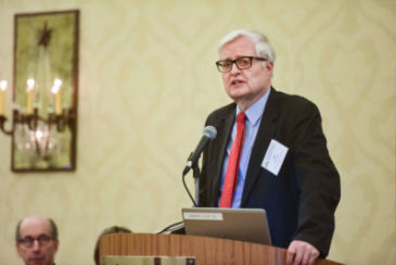 CARTEEH Symposium Spotlights Common Focus of Transportation and Public Health Professionals. Image of Neal Pederson of the Transportation Research Board giving keynote during CARTEEH symposium.