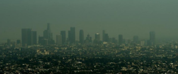 A view of the Los Angeles city skyline as heavy smog shrouds the city in California on May 31, 2015 (Getty/Mark Ralston)
