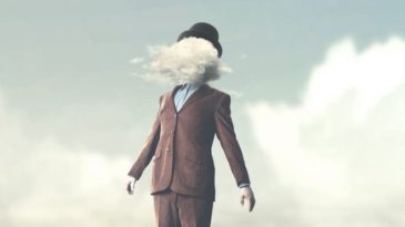 image of a cartoon man with cloud of pollution covering his face
