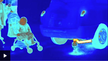 Heat image of exhaust near child. Video link in story.