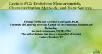 Emission measurement/characterization methods and data sources