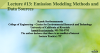 Emission modeling methods and data sources