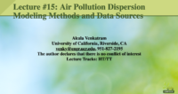 Air Pollution Dispersion Modeling Methods and Data Sources