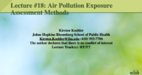 Air pollution exposure assessment methods
