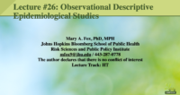 Observational descriptive epidemiological studies