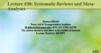 Systematic reviews and meta-analyses