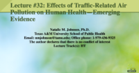 Effects of traffic-related air pollution on human health—emerging evidence