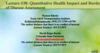 Quantitative health impact and burden of disease assessment