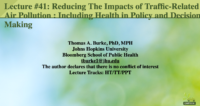 Reducing the Impacts of Traffic-related Air-Pollution: Including Health in Policy and Decision-Making