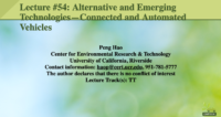 Alternative and emerging technologies — connected and automated vehicles