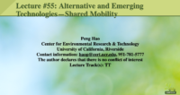 Alternative and emerging technologies — shared mobility